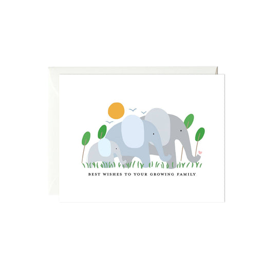 Elephant Family Baby Card