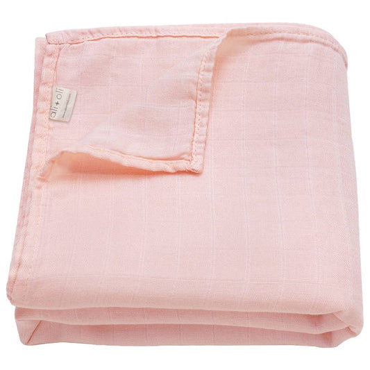Muslin Swaddle Blanket- Soft Pink